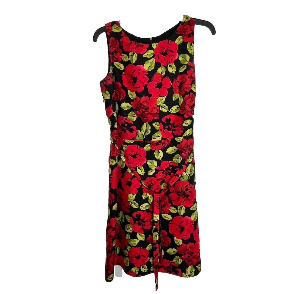 Talbots Wms Dress 100% Silk Rose Garden Floral Cottagecore Grandmacore Sz 6